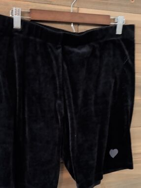 No Boundaries Black Velvet Kids Shorts with Heart Accent